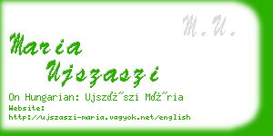 maria ujszaszi business card